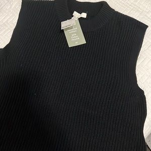 Black long knit vest dress